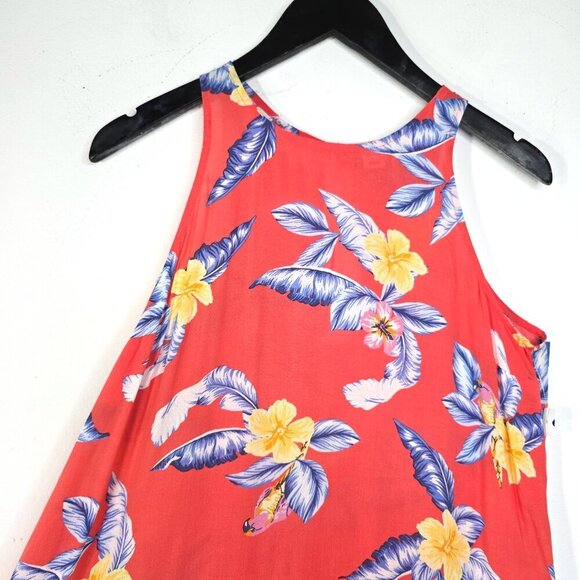 NWT Old Navy Salmon Pink Hawaiian Floral Sleeveless Tank Top - Picture 5 of 10